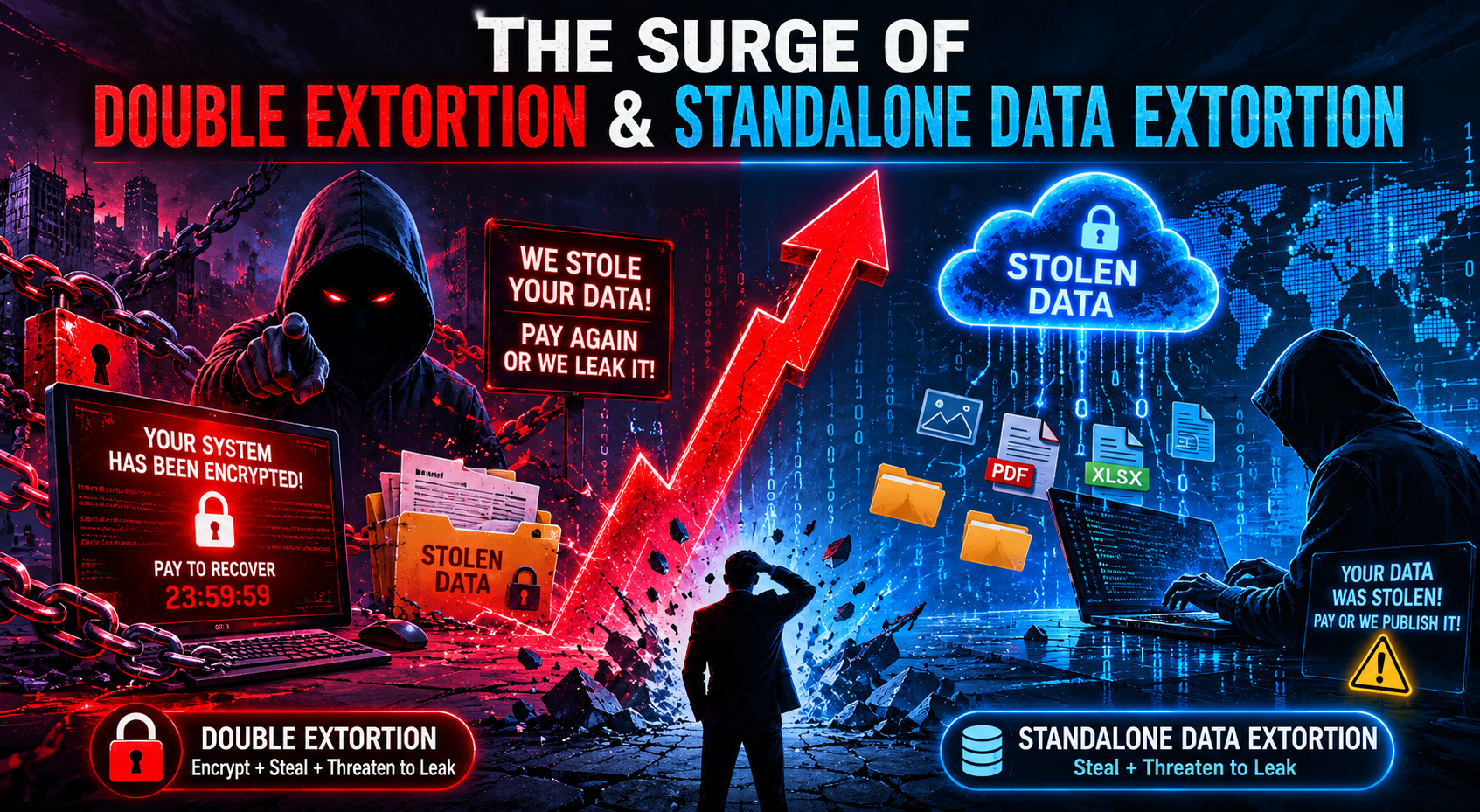 The Surge of Double Extortion and Standalone Data Extortion