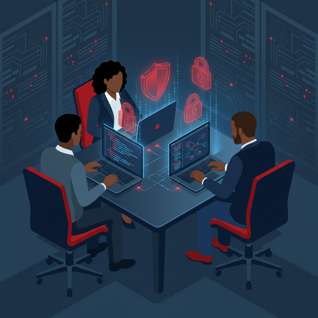 Cybersecurity students training